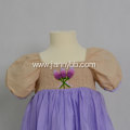 girl puff sleeve summer dress hand embroidery